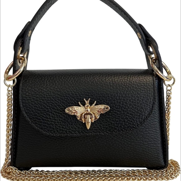 Black Leather Crossbody Handbag - Picture 1 of 2